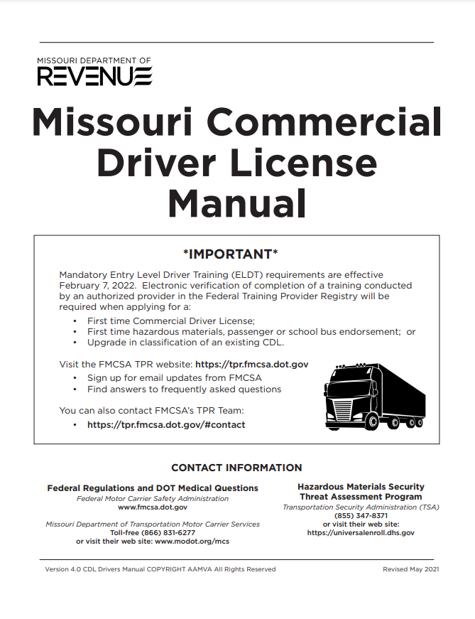 Missouri CDL Handbook